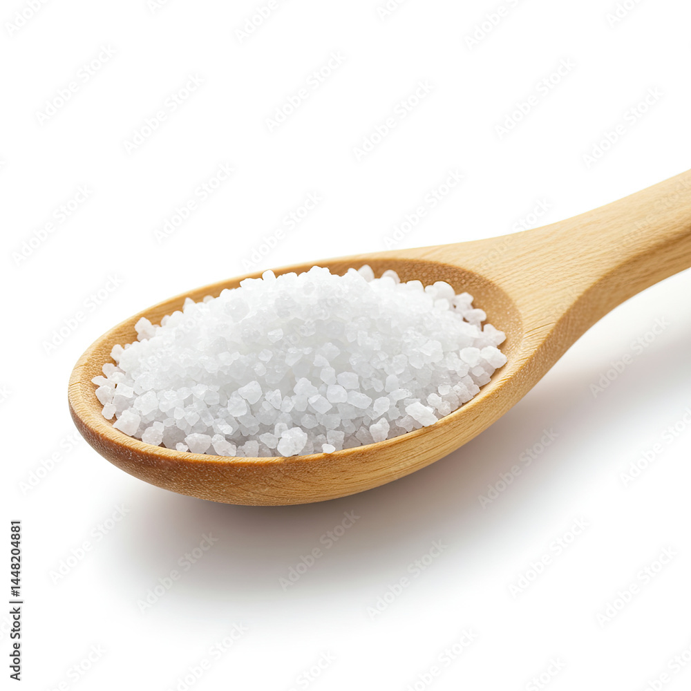 sea salt in a wooden spoon sea salt in a wooden spoon