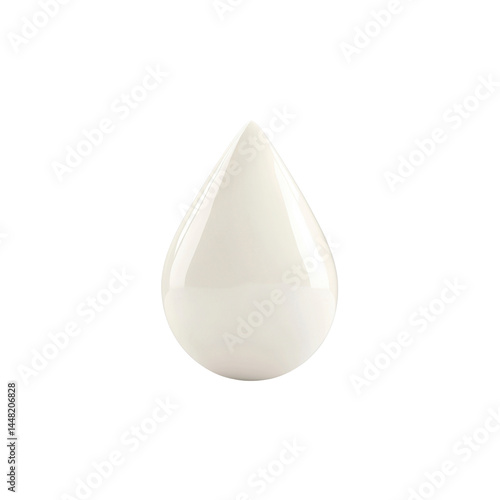 Single Drop of Milk or Cream, Isolated on Black Background