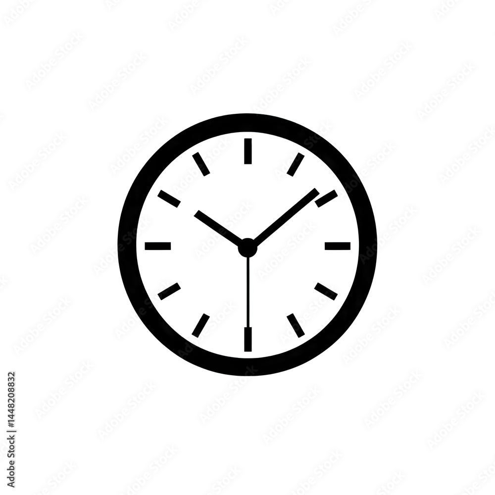 A minimalist clock design showcasing elegant simplicity. with clear hour and minute markers. set against a neutral background. ideal for time management or decor purposes A minimalist clock design showcasing elegant simplicity. with clear hour and minute markers. set against a neutral background. ideal for time management or decor purposes