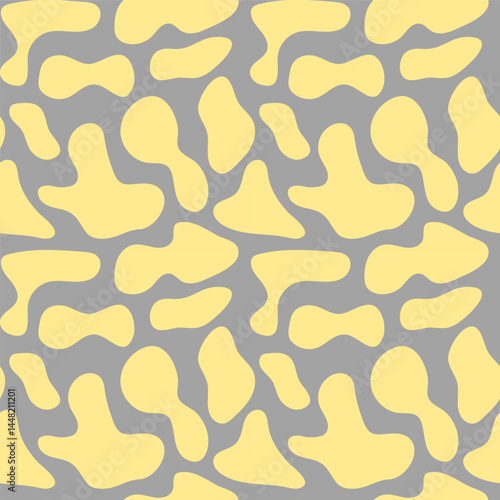 Abstract seamless pattern with yellow blurred spots on isolated background. Vector design for textile, packaging, cover design