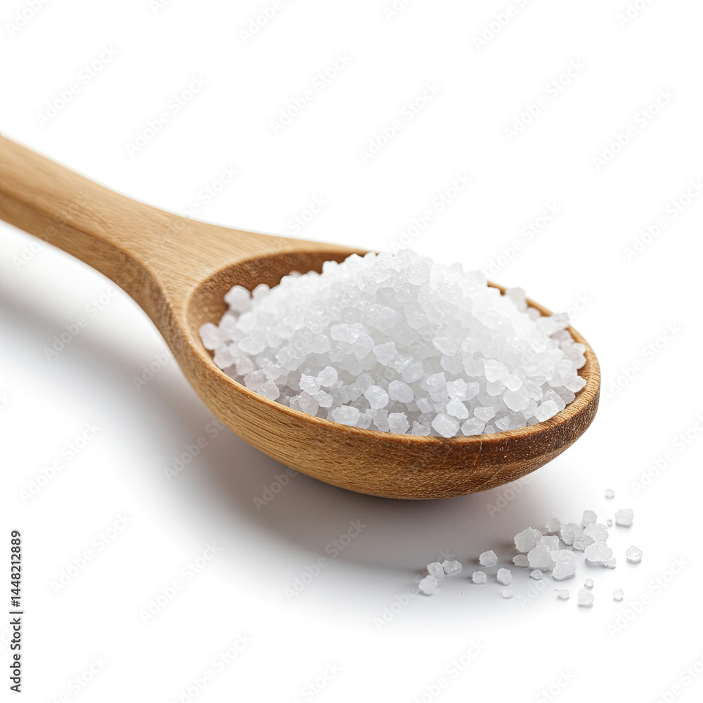 salt in a wooden spoon salt in a wooden spoon