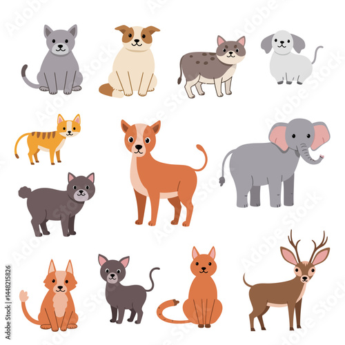 Wallpaper Mural Adorable Cats and Dogs in Various Poses A Playful Collection Torontodigital.ca