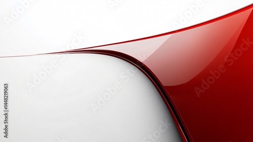 Crisp white and vivid red abstract minimal backdrop in fluid style made with Generative AI technology