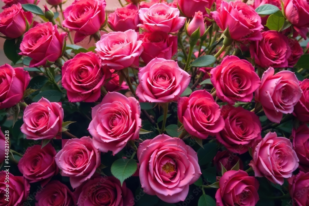 Bold geometric squares filled with vibrant rose blooms, floral pattern, roses, petal Bold geometric squares filled with vibrant rose blooms, floral pattern, roses, petal