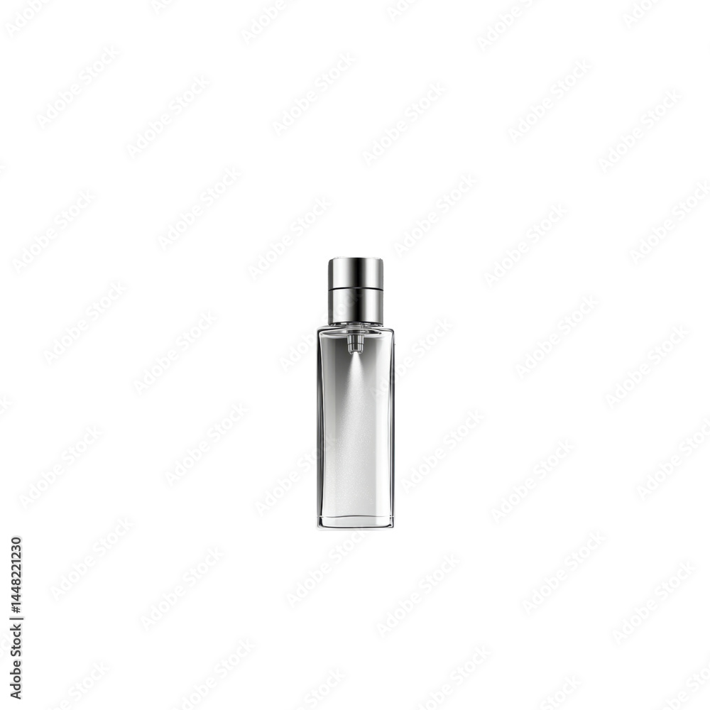 Elegant Rectangular Perfume Bottle Mockup with Silver Cap Elegant Rectangular Perfume Bottle Mockup with Silver Cap
