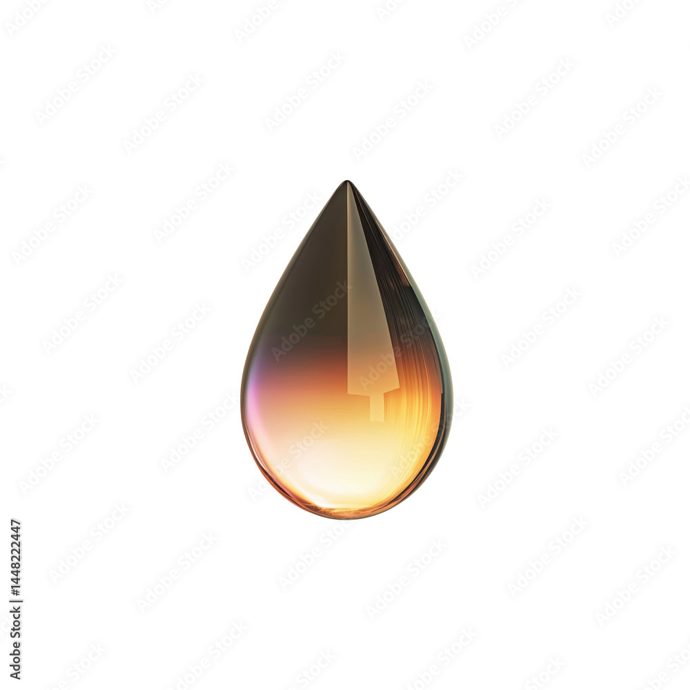 Fototapeta premium Luminous Golden Oil Drop - Abstract Energy and Fuel Concept