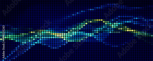 Dot blue wave light screen gradient texture background. Abstract technology big data digital background. 3d rendering.