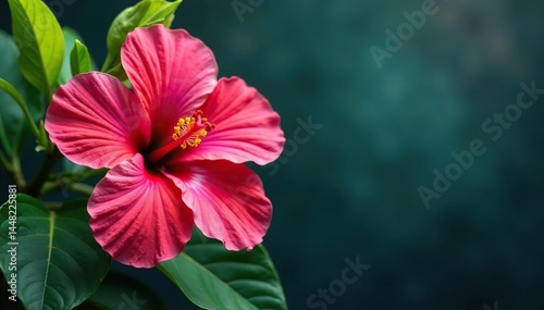 Wallpaper Mural Bold hibiscus blossoms, tropical leaves, vibrant colors , seamless, pattern Torontodigital.ca