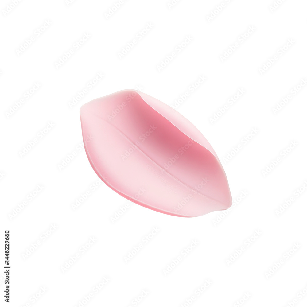 Fototapeta premium Pink Petal-Shaped Cream Swatch on Black Background