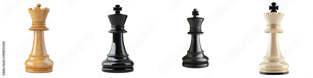 Set of a chess piece, isolated on transparent background. Set of a chess piece, isolated on transparent background.