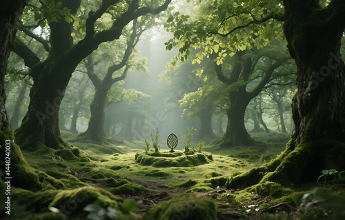 Mystical crystal cave with bioluminescent glow, glowing minerals, sacred subterranean sanctuary, enchanted underground world with spiritual and ancient energy