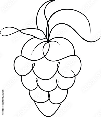 Artistic raspberry fruit in clean continuous line art style great for juice bar menu designs botanical decor or educational food-related content visuals