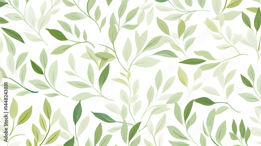 Green Foliage Pattern: Seamless Spring Leaves Design for Botanical Backgrounds Green Foliage Pattern: Seamless Spring Leaves Design for Botanical Backgrounds