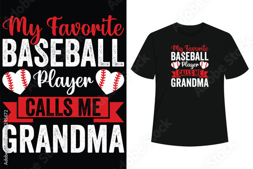My Favorite Player Calls Me Grandma Baseball Heart Women's T-Shirt