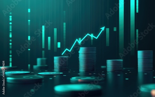 Wallpaper Mural Abstract Financial Growth Chart Visualization Torontodigital.ca