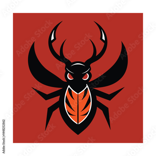 Minimal Stag Beetle Head Symmetrical for Strength and Resilience
