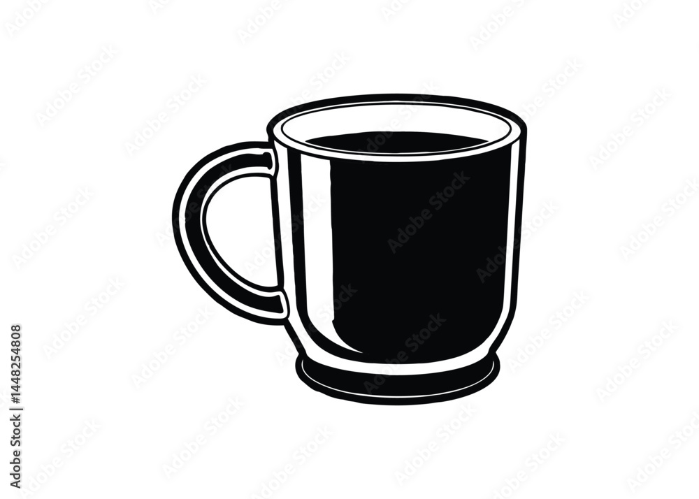 Silhouette of mug isolated on a white background Silhouette of mug isolated on a white background