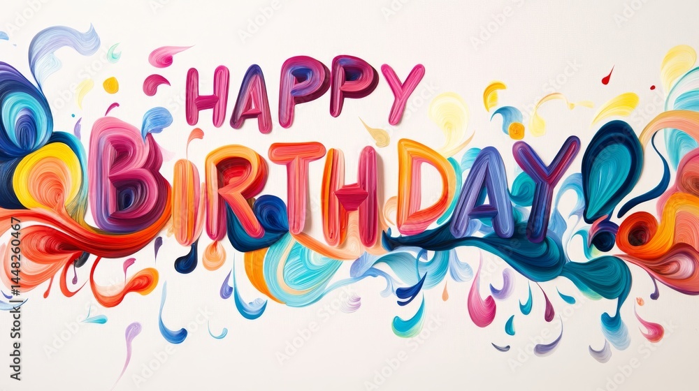 happy birthday written in colorful cursive letters happy birthday written in colorful cursive letters