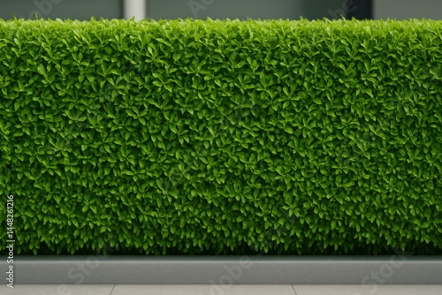 Lush green hedge creating a natural barrier in a modern indoor space