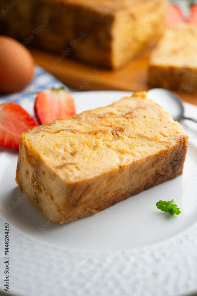 Ibizan Greixonera. Egg pudding with traditional ensaimada from the Balearic Islands. Ibizan Greixonera. Egg pudding with traditional ensaimada from the Balearic Islands.