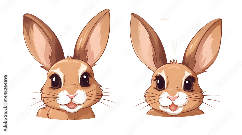 Professional Cute Rabbit Cartoon Portrait for Animal Headshots and Cute Animal Illustrations Professional Cute Rabbit Cartoon Portrait for Animal Headshots and Cute Animal Illustrations