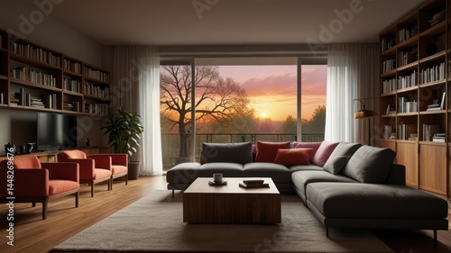 Wallpaper Mural Sunset Living Room Torontodigital.ca