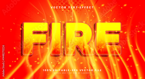 Fire 3D editable text effect template Suitable for Fire Background