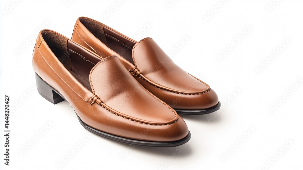 Elegant Light Brown Leather Women's Shoes Displayed Again in Professional Setting Elegant Light Brown Leather Women's Shoes Displayed Again in Professional Setting