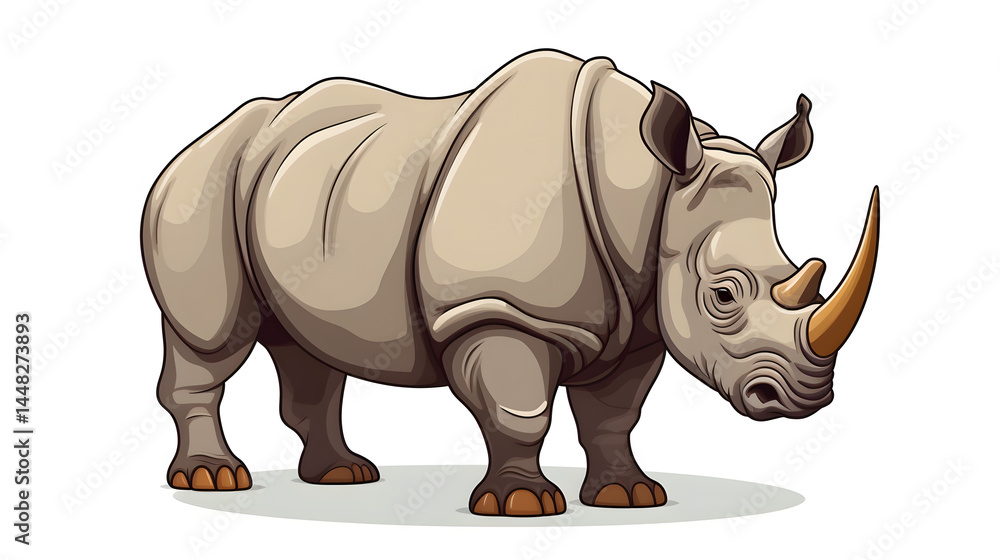 Obraz premium Professional Creative Rhino Icon Cartoon Vector Illustration for Design Projects