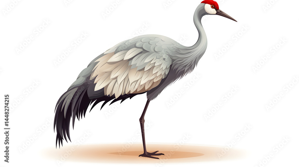 Professional Creative Sandhill Crane Cartoon Vector Illustration for Marketing Materials Professional Creative Sandhill Crane Cartoon Vector Illustration for Marketing Materials