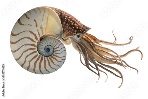 nautilus shell isolated on white