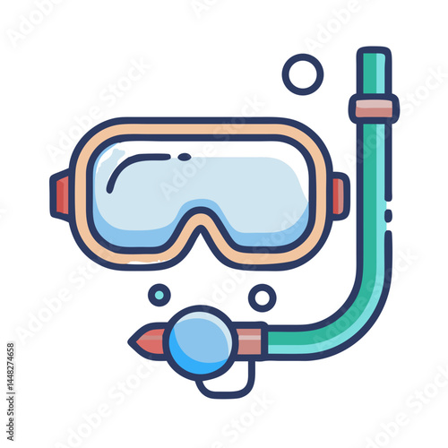 Snorkel Mask Icon Representing Underwater Exploration and Recreational Diving