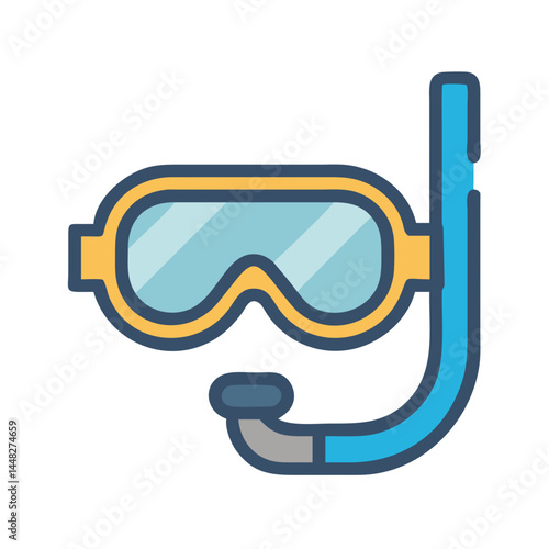 Snorkel Mask Icon Representing Underwater Exploration and Recreational Diving