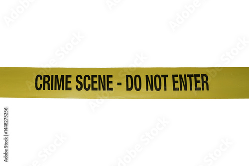 Obraz na płótnie Yellow Crime Scene Do Not Cross Tape Isolated on Transparent Background w salonie