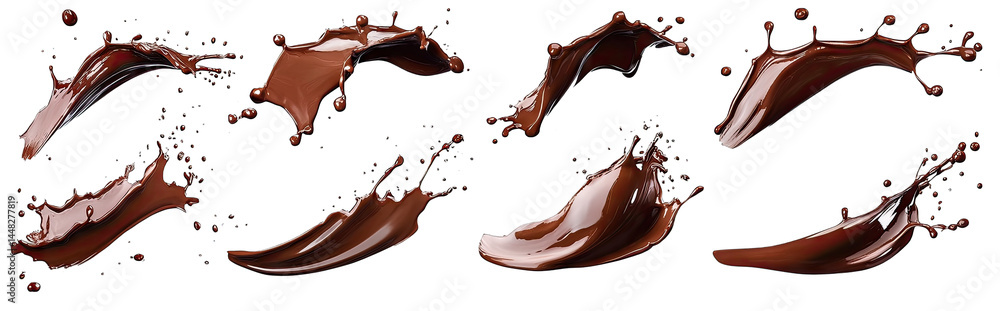 A dynamic display of rich. flowing chocolate splashes captured mid-motion. ideal for culinary themes. dessert promotions. and food photography showcasing indulgence and creativity A dynamic display of rich. flowing chocolate splashes captured mid-motion. ideal for culinary themes. dessert promotions. and food photography showcasing indulgence and creativity