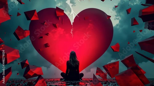 Shattered Heart A Woman's Journey Through Loss and Healing in a Surreal Landscape