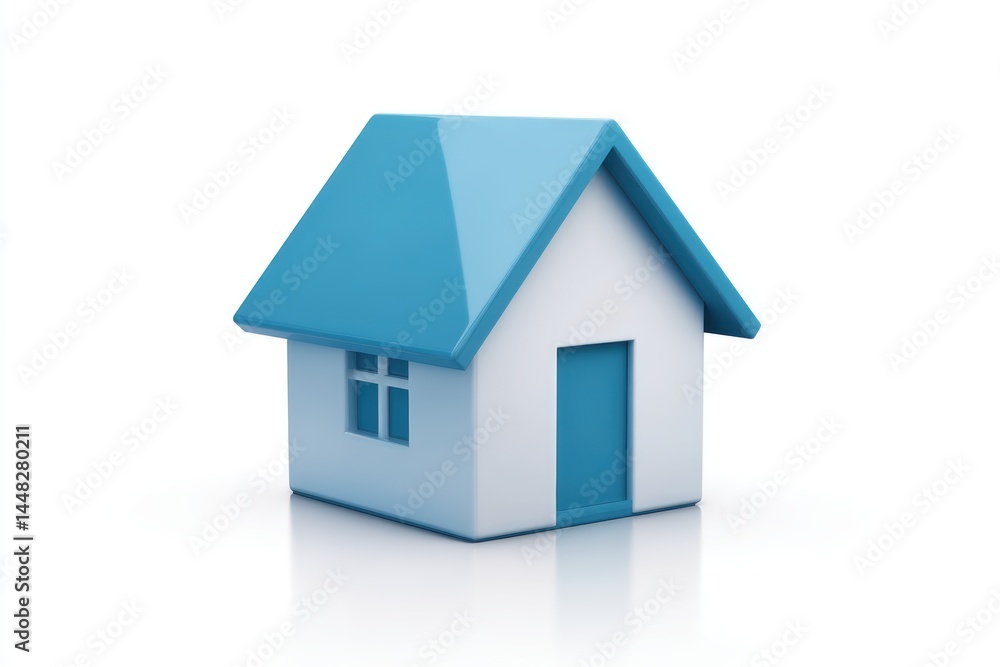 Hyper-realistic minimalist design of a 3D house icon showcasing home symbol isolated on bright white background Hyper-realistic minimalist design of a 3D house icon showcasing home symbol isolated on bright white background