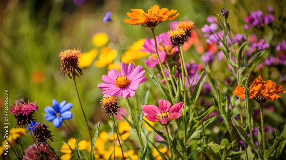 Obraz premium A bunch of colorful wildflowers in full bloom.
