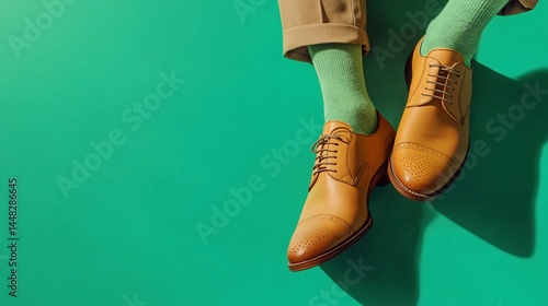 Chic Footwear Styled with Plain Hued Socks for Trendy Look