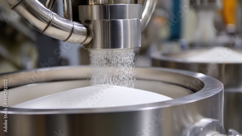 Wallpaper Mural Industrial Food Production White Powder Filling Process in Stainless Steel Containers Torontodigital.ca