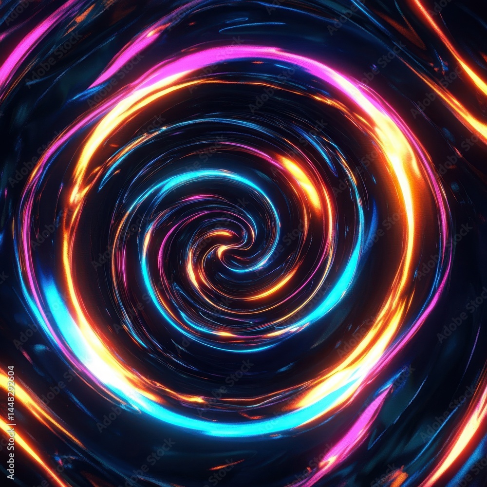 Obraz premium Abstract Spiral Neon Light Pattern