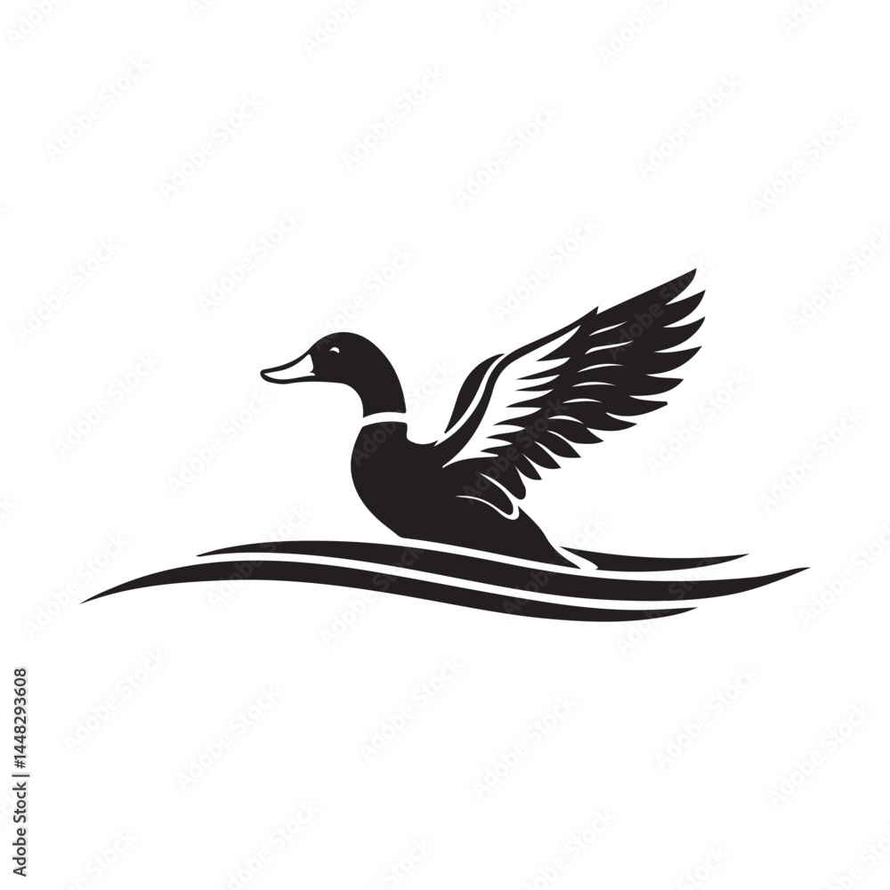 Fototapeta premium duck vector silhouette clip art logo illustration