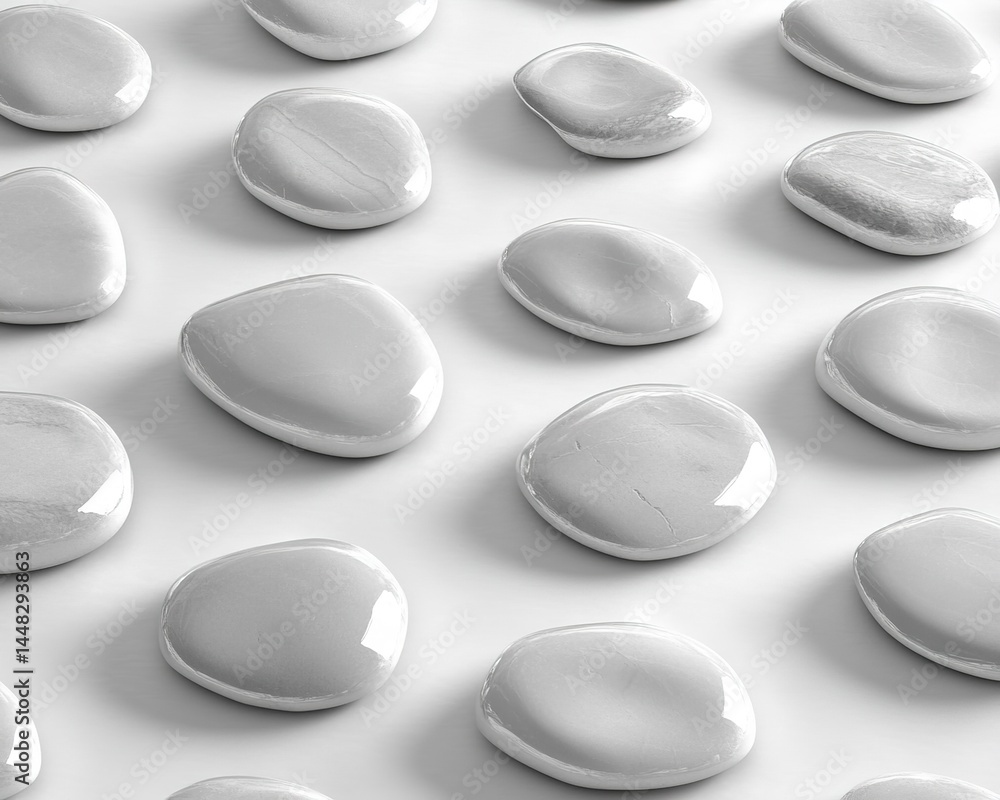 Abstract Pattern Of Oval White Stones Abstract Pattern Of Oval White Stones