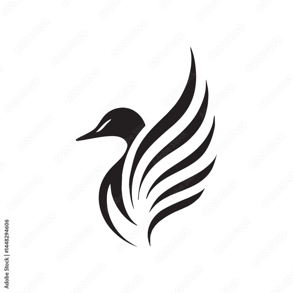 Fototapeta premium duck vector silhouette clip art logo illustration