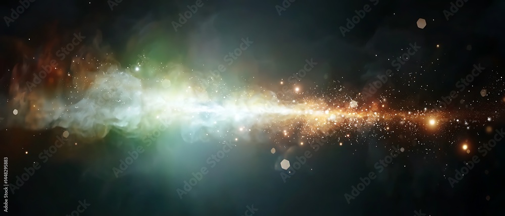 Fototapeta premium Vivid lights explode in a vibrant burst, fading to darkness