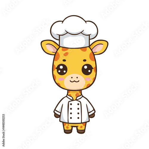 cute icon character Giraffe chef