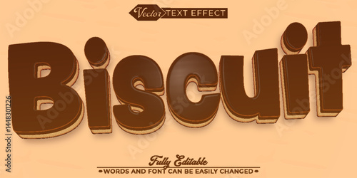 Choco Biscuit Vector Editable Text Effect Template
