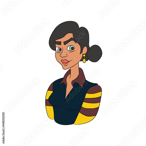 young woman cartoon face