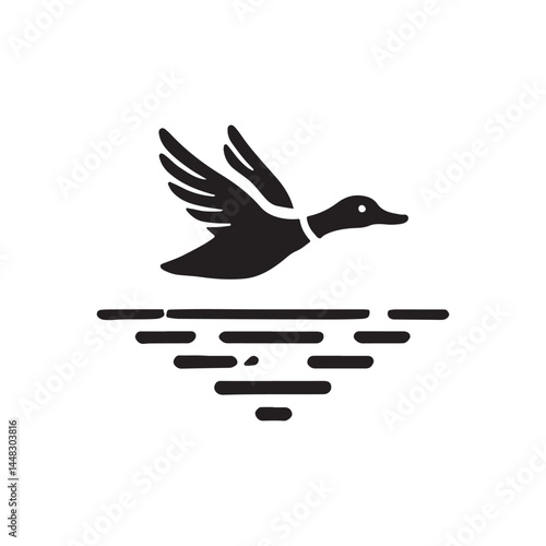 duck vector silhouette clip art logo illustration
