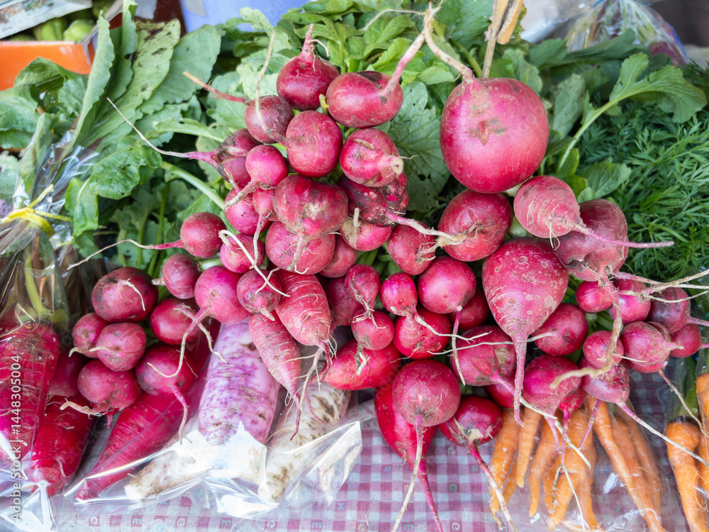 Vibrant Garden Beetroot at Local Market.